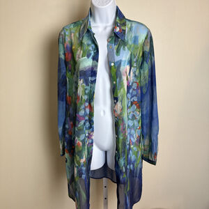 Claire Desjardins Picasso Artsy Painters Shirt Tunic Top Blouse Small NWT Monet